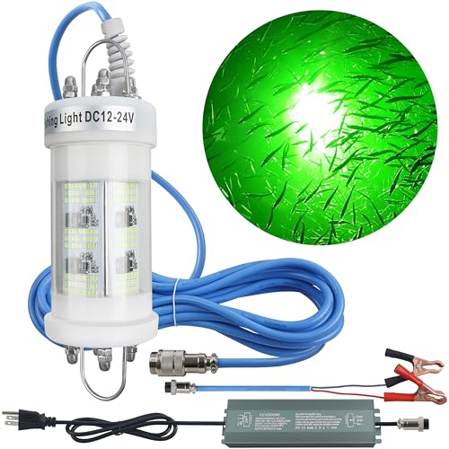 Underwater Fishing Light Super Bright 80000 Lumens 160W LED Submersible Fish Bait 110V & 12/24V with...