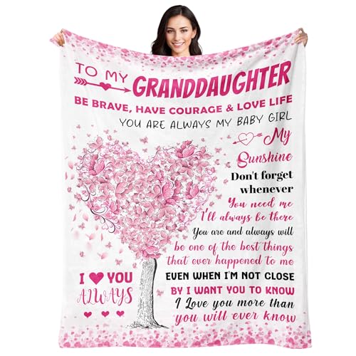 Granddaughter Gifts from Grandma Grandpa Grandparents - Granddaughter Gifts - Christmas Valentines Day Mothers Day Birthday & Graduation Gifts for Granddaughter - To My Granddaughter's Blanket 50