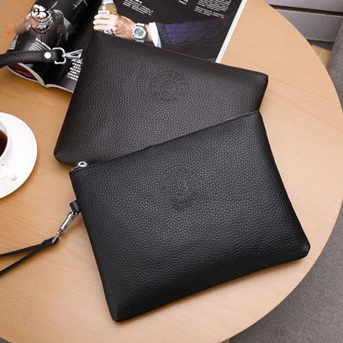 Men's Black Wristlet Envelope Clutch Bag4