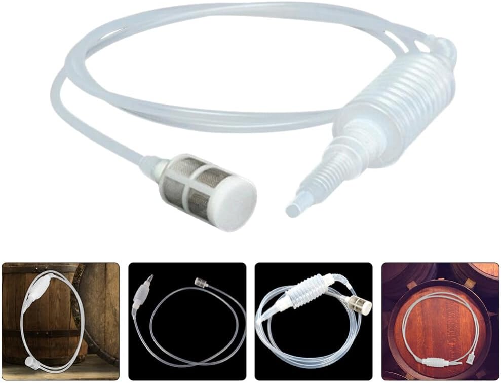 VOSAREA 2pcs Reusable Wine Siphon Tube Handheld Filtering Siphon for Home Brewing Wine Making Tool for Beer and Liquor Transfers Compact and Easy to Clean