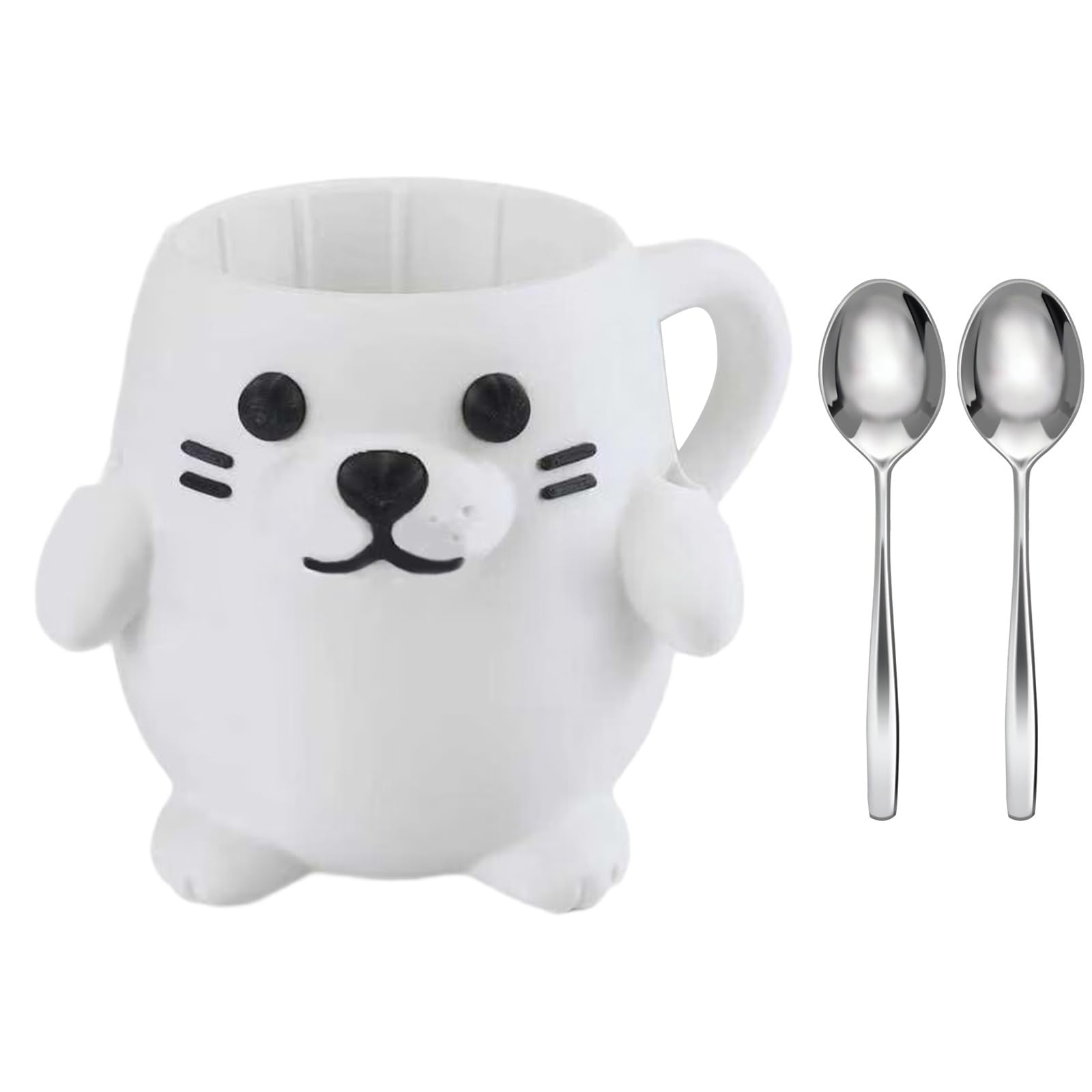 HGENAHGTF Multifunctional Animal Shape Ice Cream Pints Holder with Secret Storage Drawer Antifreeze Handle and Double Spoons Ice Cream Pint Holder