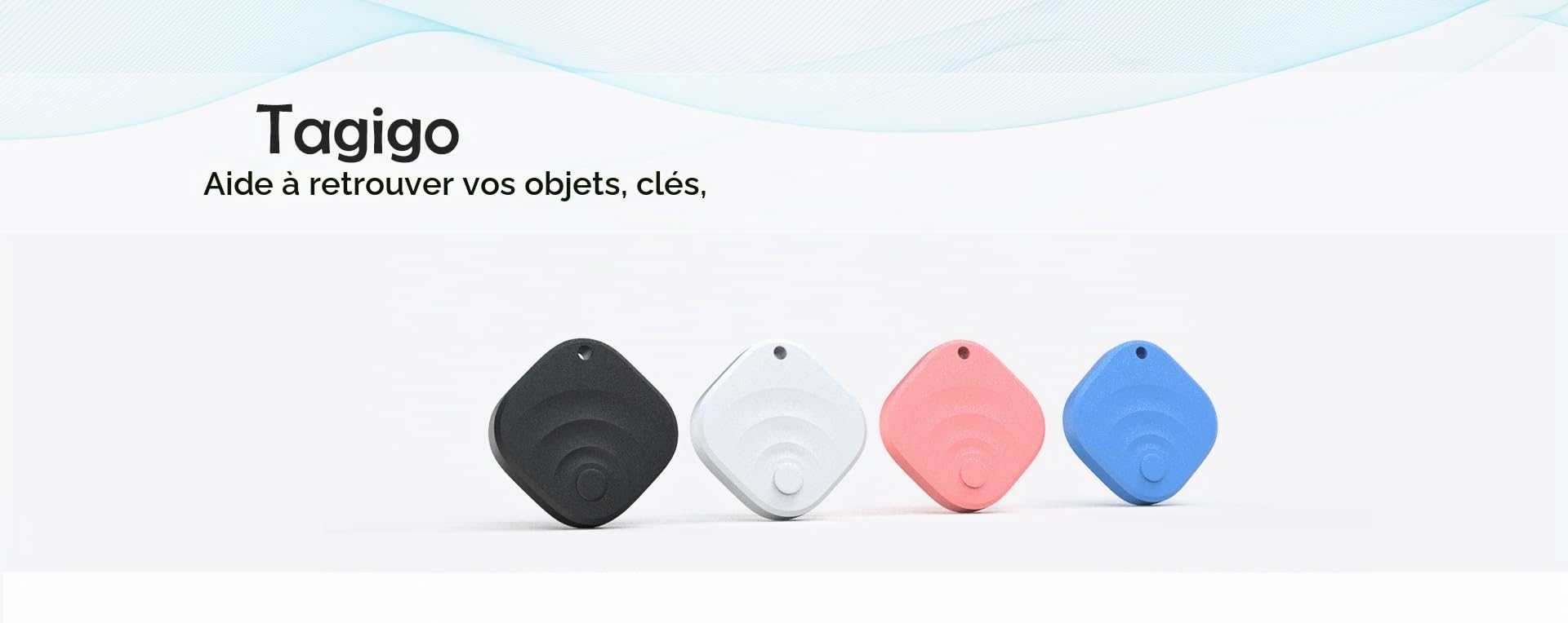 Tagigo Tracker – Fonctionne avec Google Find Hub (Find My Device), batterie remplaçable, idéal pour portefeuilles, clés, sacs, bagages (Android uniquement, lot de 4, noir)
