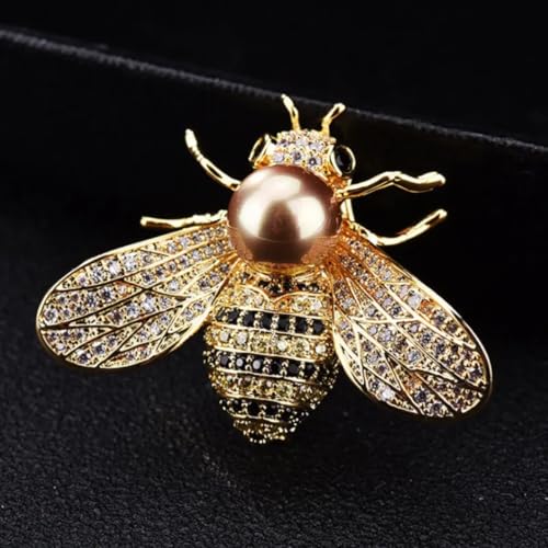 Image of Bee Pins Brooch Set, 3 Colors, Gift Box Included, Bumblebee Lapel Pins for Women, Improved Lock Mechanism, Elegant Present for Bee Lovers