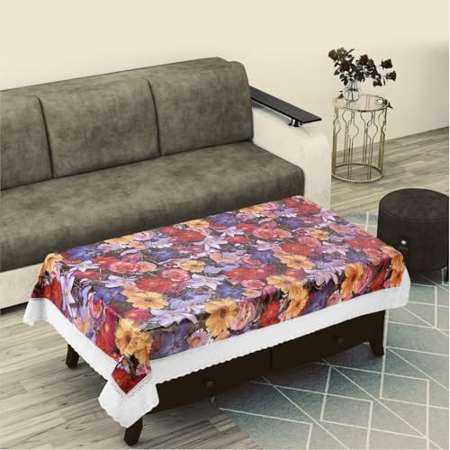 Image of Dakshya Industries PVC Waterproof Center Table Cover 40 x 60 Inch | Rectangle Coffee Table Cover | Spill Proof Oil Resistant Dustproof Heat Resistant Wipe Clean