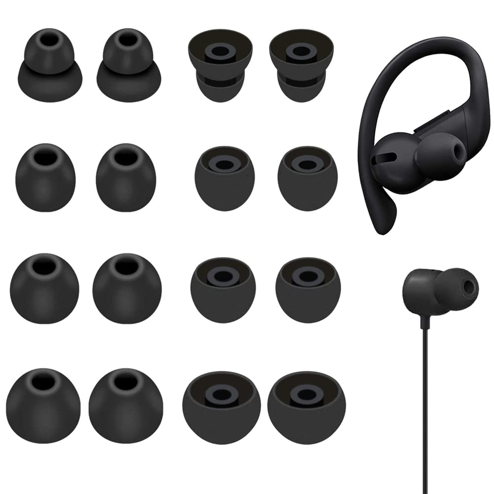 Replacement Eartips Silicone Earbuds Buds Set for Powerbeats Pro Beats Wireless Earphone Headphones, 4 Sizes Soft Silicone Earbuds Tips, Ear Tips for in-Ear Headphones, Fit Most in-Ear Earbuds(8Pairs)