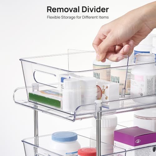 Image of Vtopmart 2 Pack Larger Plastic Bathroom Under Sink Pull-Out Organizer (M-Standard)