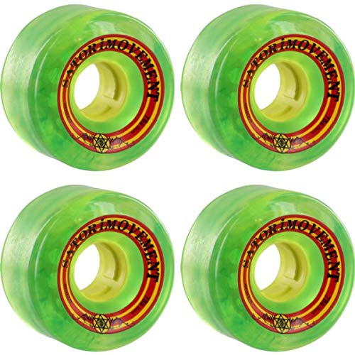 Satori Movement Goo Ball Rasta Clear Green Skateboard Wheels - 62mm 78a (Set of 4)