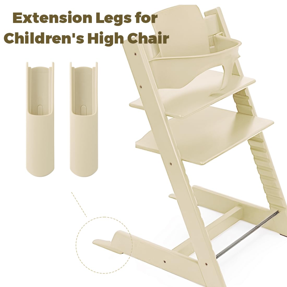 Protezione Antiribaltamento per Seggiolone Stokke Tripp Trapp, Set di Pattini Estesi, Prolungamento Base