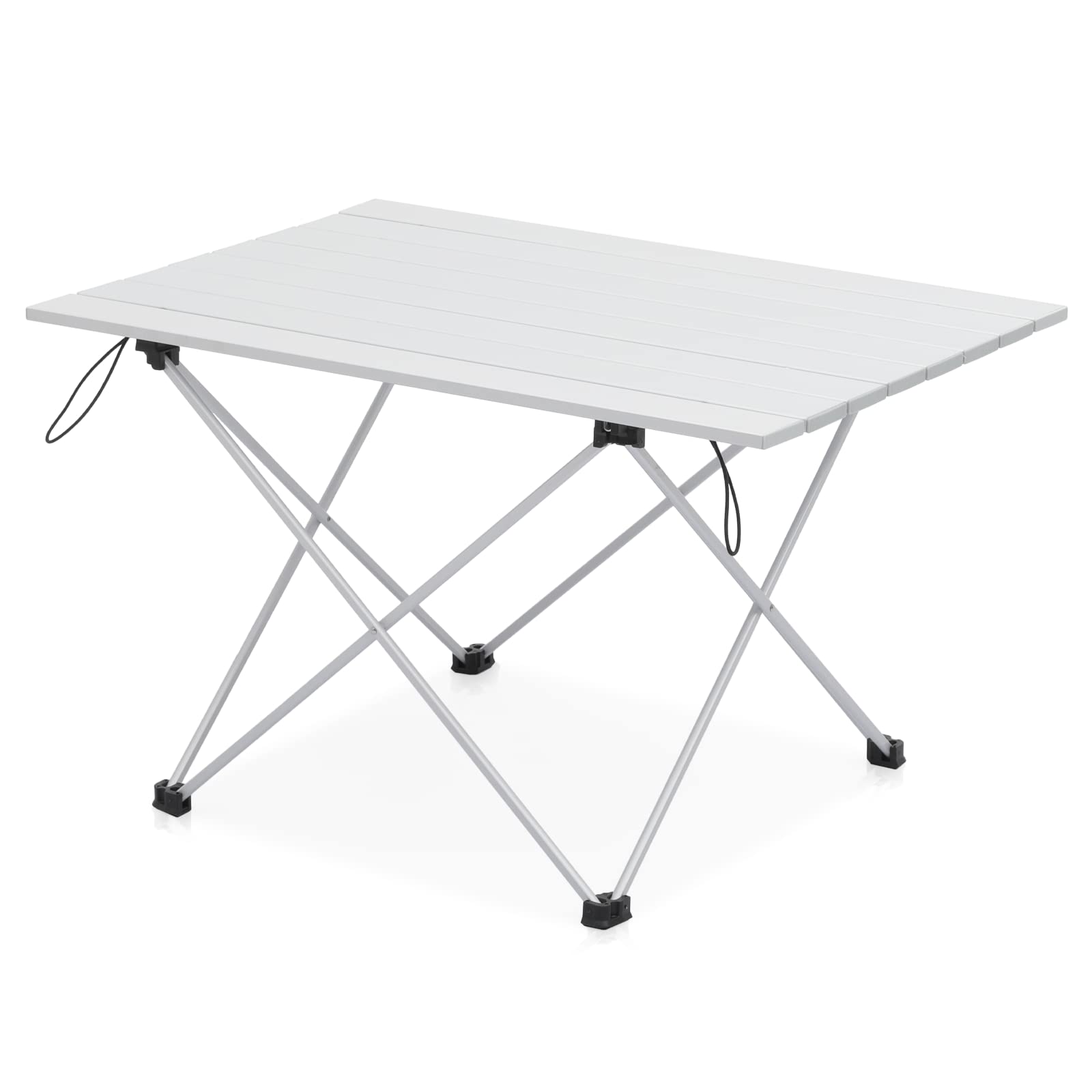Photo 1 of Camping Side Table, 26 Inch Folding Aluminum Lightweight Picnic Table Foldable with Carry Bag and Rolled Up Table Top for Outdoor Cooking Picnic Camp Boat Travel, Capacity 50lbs