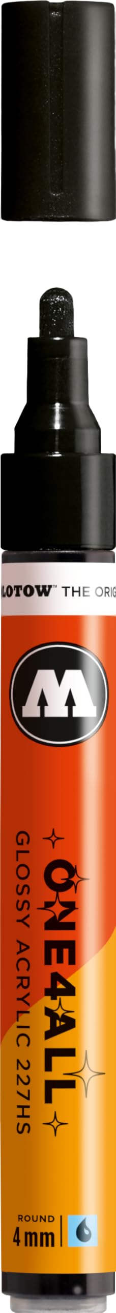 MOLOTOW ONE4ALL 227HS - Pennarello a vernice ricaricabile, 4 mm, #252, nero lucido