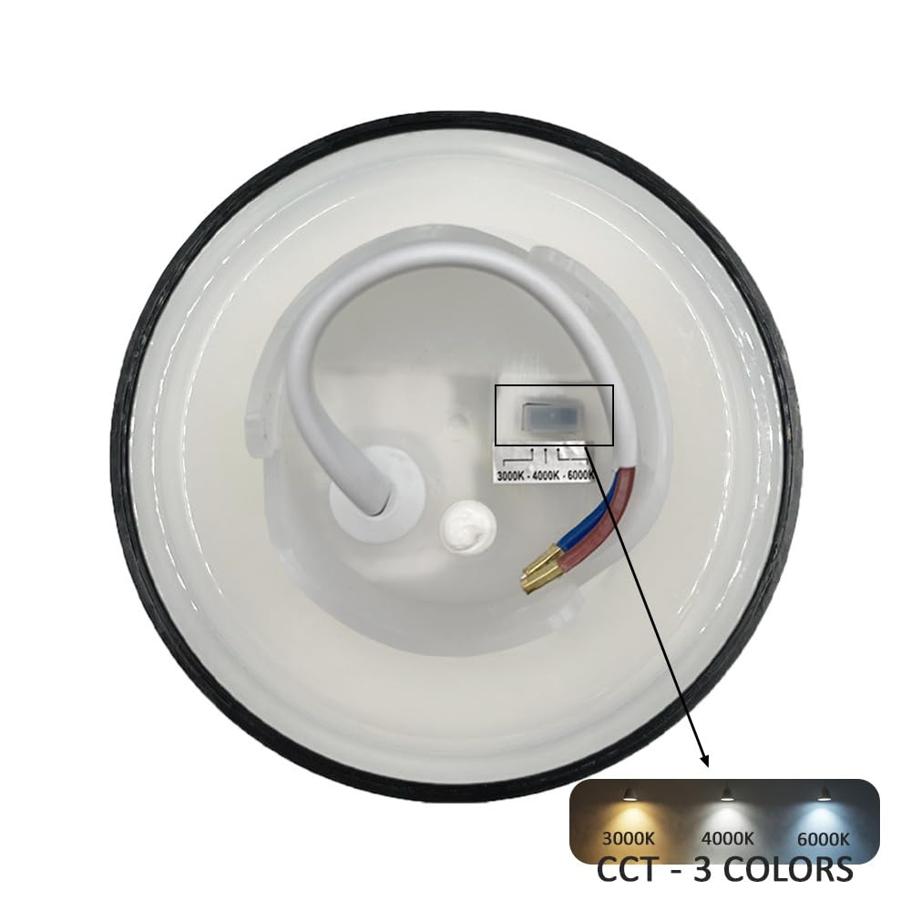 FactorLED PCs x4 Aplique de Pared Exterior 15W, 1500Lm, IP65 Impermeable, Lampara Pared Moderno, Luz Seleccionable 3000K 4000K o 6000K, ideal para jadin, terraza, porche, garaje o patio (4, BIG MOON)