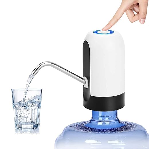 GLUN Automatic Wireless Portable Mini Rechargeable Water Bottle Can Dispenser Pump Upto 20 Litre Bottle with USB Cable