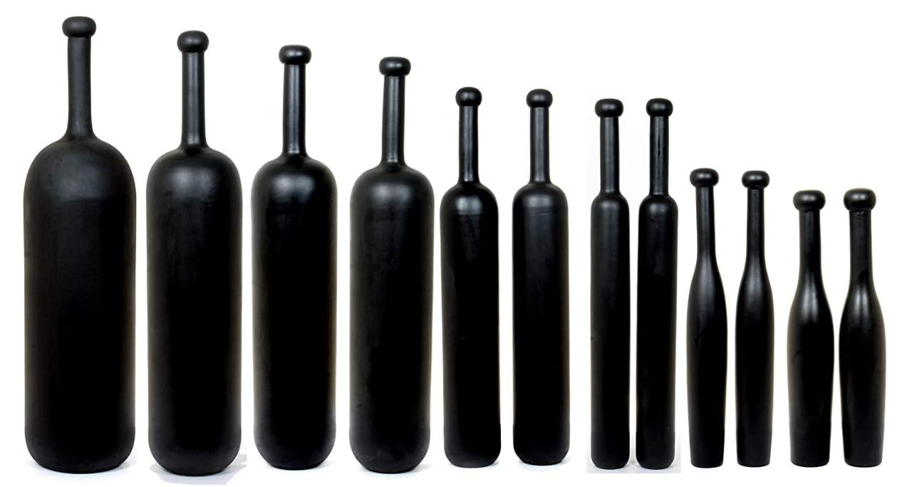 Hii-Choice Wooden Indian Clubs/Mugdar/Meel/Clubbell/Karla Kattai Weight 1 Kg of Pair 1+1 kg Black-image-48