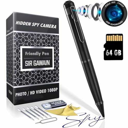 Image of BIGASUO Hidden Spy Camera Pen 1080p | Nanny Camera Spy Pen Full HD Loop Recording or Picture Taking | Wireless Hidden Security Cam with Wide Angle Lens, Discrete Rechargeable (BG63)