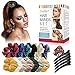 Produktbild Haarschmuck Scrunchies Set, Bunte Silk Satin Scrunchies Set,mit Haarklammer,Haarbänder Pferdeschwanz Halter, Einfarbig Gummibänder Traceless Haarseil Zubehör Haarschmuck