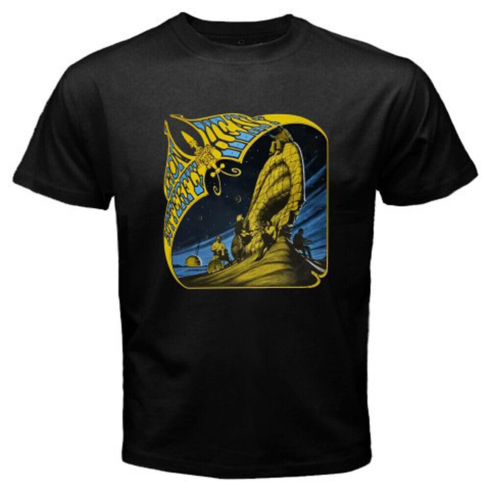 LI YA DENTAL Iron Butterfly T-Shirt Graphic Tee Printed Top for Mens BlackXL
