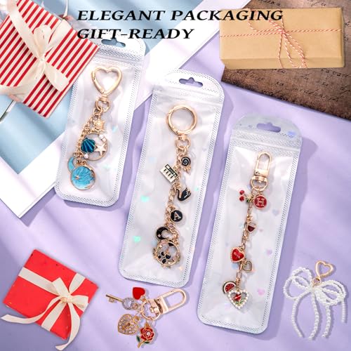 Image of Wurosi 544Pcs Charms Lip Gloss Keychain Making Kit, Bag Charm Kits with Key Chain Hooks, Charms, Chains, Jump Rings, Lobster Clasps, Plier, Gift Bags & Tools, DIY Craft Supplies