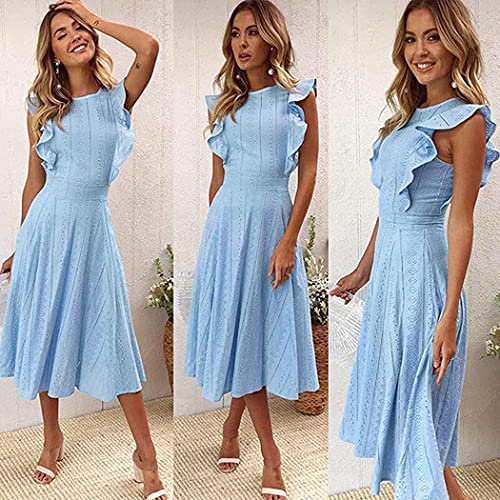 ECOWISH-Womens-Dresses-Elegant-Ruffles-Cap-Sleeves-Summer-A-Line-Midi-Dress