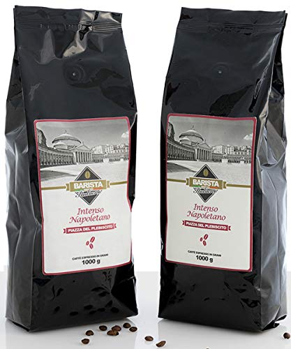 Barista Italiano 2 x 1KG Café Natural En Grano - Sabor Superior (INTENSO NAPOLETANO)