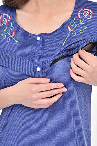 Image of Fabme Women Cotton Floor Length Nursing Nighty