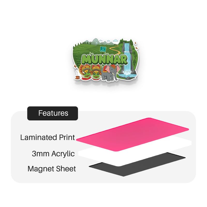 Image of Munnar Fridge Magnets, Glossy Finish, Stylish Magnet for Fridge, Wardrobe & Metal Surfaces