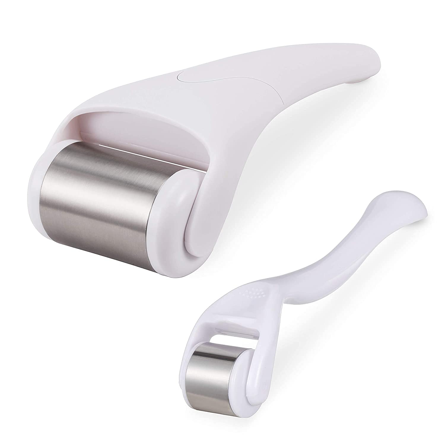 ELECDON Ice Roller 2 Kits set Face Body Massage Stainless Steel Wheel/ABS Wheel Prevent Wrinkles Anti Aging for Face & Eye wrinkle Puffiness,Migraine,Pain Relief and Minor Injury