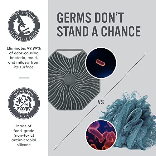 Sud Scrub Antimicrobial Silicone Body Scrubber, Exfoliating Body