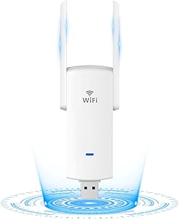1300Mbps USB WiFi Dongle, WiFi Adapter USB 3.0 Dual Band 2.4G&5G for PC, MU-MIMO, WiFi Antenna Support Windows 11/10/8/8.1/7, Mac OS 10.9~10.15, White
