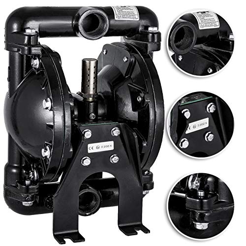 Happybuy Air-Operated Double Diaphragm Pump 1 inch Inlet Outlet Aluminum 35 GPM Max 120PSI for Chemical Industrial Use, QBY4-25L-1inch-35