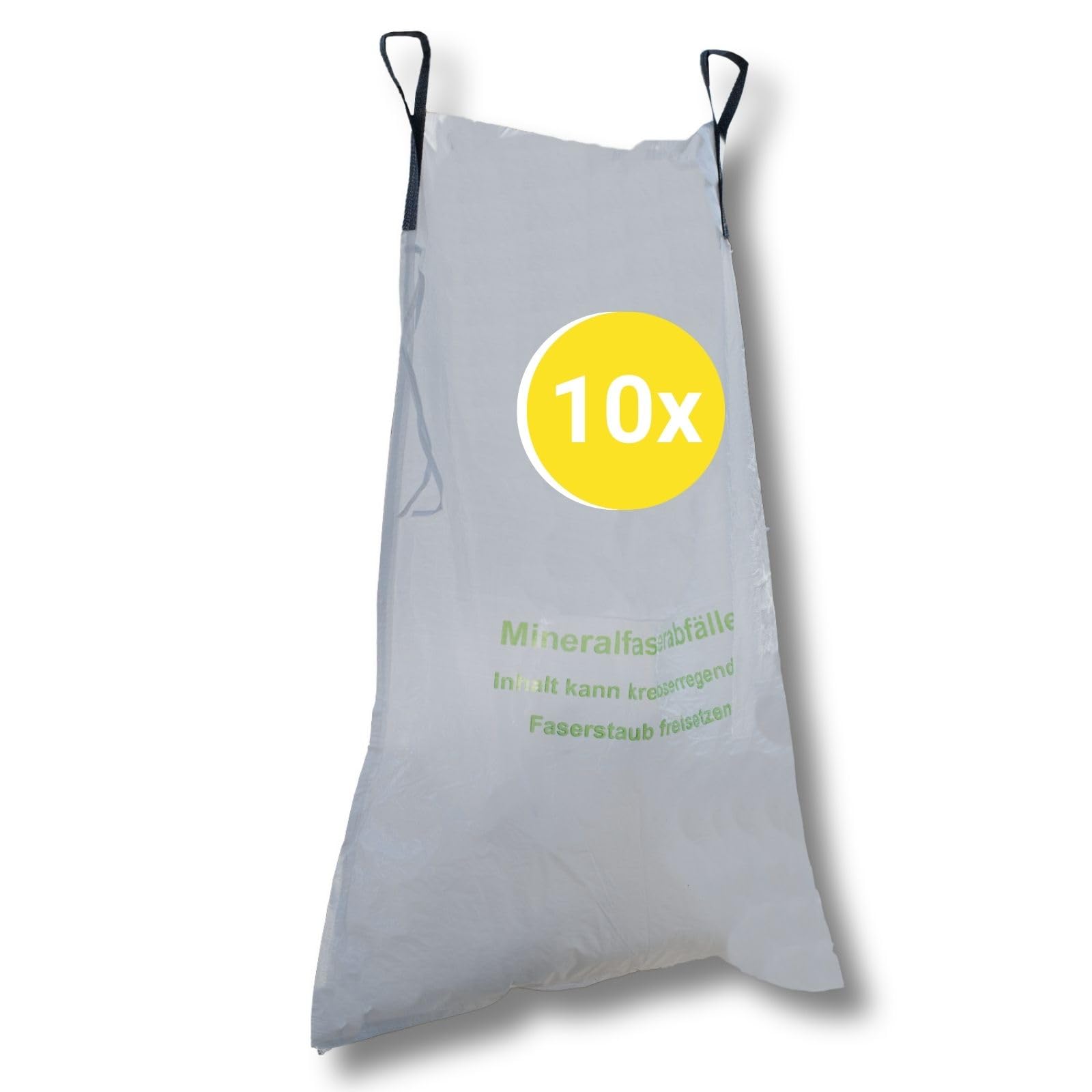 dm-folien Big Bag Mineralwolle 140x220 cm I 10 Stück I Fassungsvermögen von 700 Liter I Mineralwolle Sack mit Kordel & Hebeschlaufen I KMF Big Bag Säcke mit 85g/m² Stärke I stabil & beschichtet