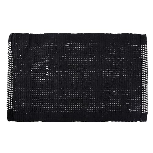 Image of Kuber Industries Door Mat | White Cut Loop Doormat | Microfiber Entrance Mat | Entry Doormat | Office Entrance Door Mat | Door Mat for Home | Door Mat for Living | Black