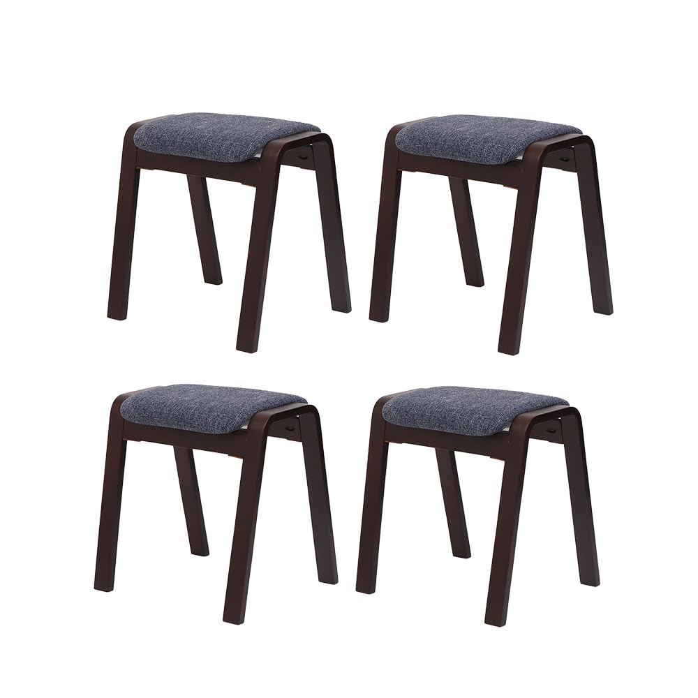 Amazon.co.jp: ヤマソロ スツール 木製 四角 4脚セット スタッキング  