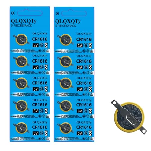 QLQXQTy 10-Pack CR1616 3V Lithium Coin Cell Batteries