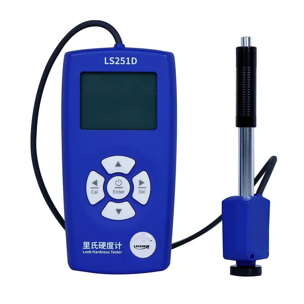 NURII Metal Hardness Mmeter, LS251D, Hardness Tester, Portable Durometer D Impact Device, 360° Measurement Convert to HRA/HRB/HRC HLD