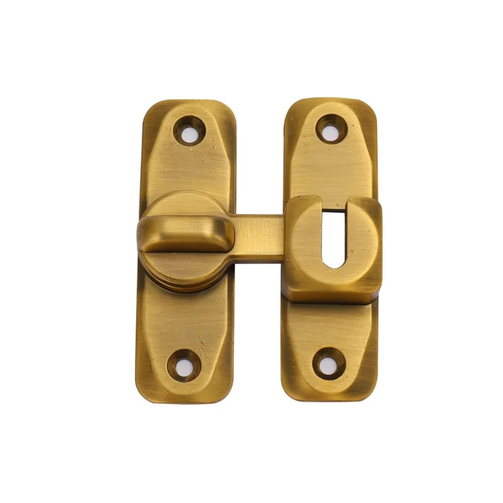 WPOIYHGBY 90°/180° Buckle Door Sliding Latch Lock Hasp Bolt Free Punching 1Pcs(Yellow bronze)