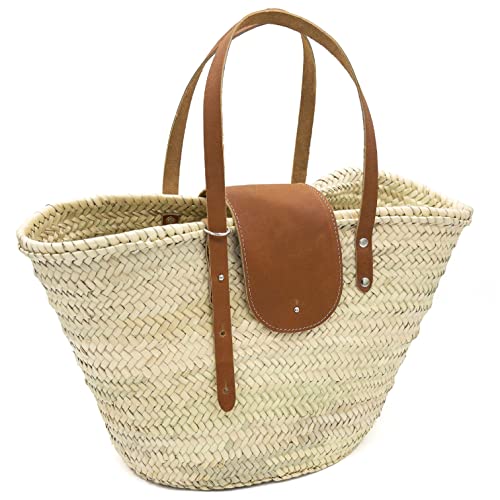 Bolso canasta francés con asa de cuero miniatura 3