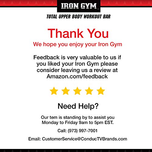 Iron Gym Total Upper Body Workout Bar, Black/Grey, 13 x 36.6 x 11 inches ; 2 pounds