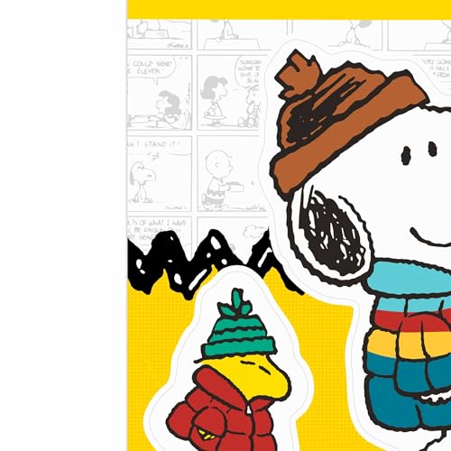 Image of Peanuts Snoopy in Puffer Coat Adhesive Vinyl Decals - Cute Snoopy Stickers for Car, Water Bottle or Laptop, 1 Pack (2 Count)