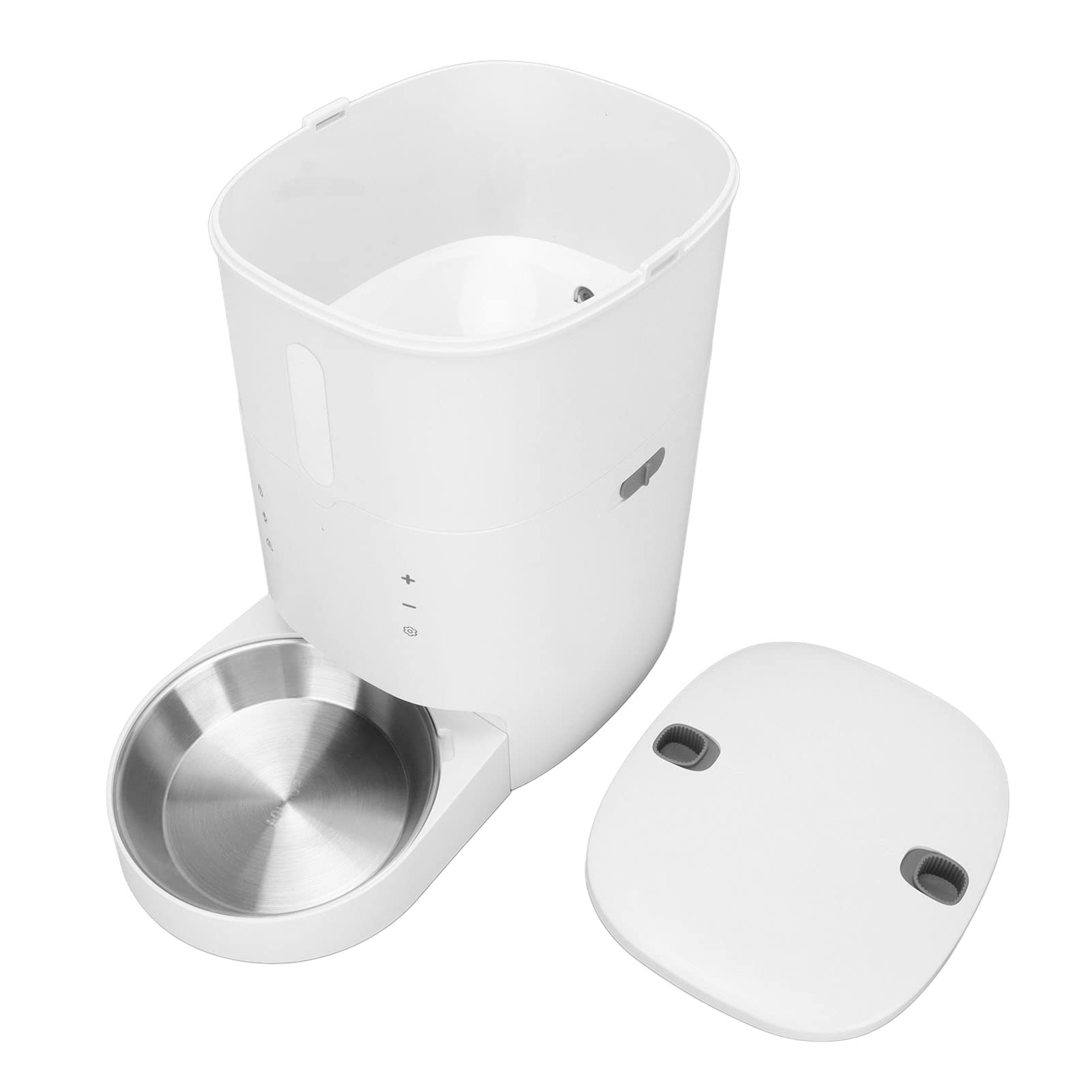 Zerodis Distributore Automatico di Cibo per Animali Domestici, Distributore Automatico di Cibo per Animali Domestici con Alimentazione Temporizzata per 6 Pasti, Ciotola in Acciaio