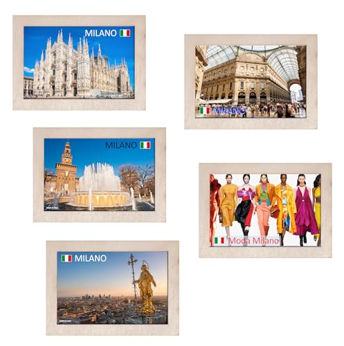 🍕 STILE 100% ITALIANO – Un set esclusivo di 5 calamite delle vedute tipiche di Milano, la capitale della finanza, della moda e della bellezza italiana. Il Duomo, Castello Sforzesco, Galleria Vittorio Emanuele II, la Moda e la Madonnina.