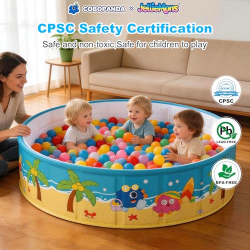 Image of Foldable Swimming Pool for Kids 47.2 inchx17.7 inch Hard Plastic Portable Dog Pool Anti-Slip Collapsible Pets Bathtub Kiddie Pool Indoor Outdoor Backyard (JellieMons 48'')