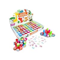 TINYMILLS 60 Pcs Animals Assorted Stampers for Kids with 60 Different Designs Party Favor Goodie Bag Prizes Classroom Rewards Pinata Filler Arts and Crafts for Kids