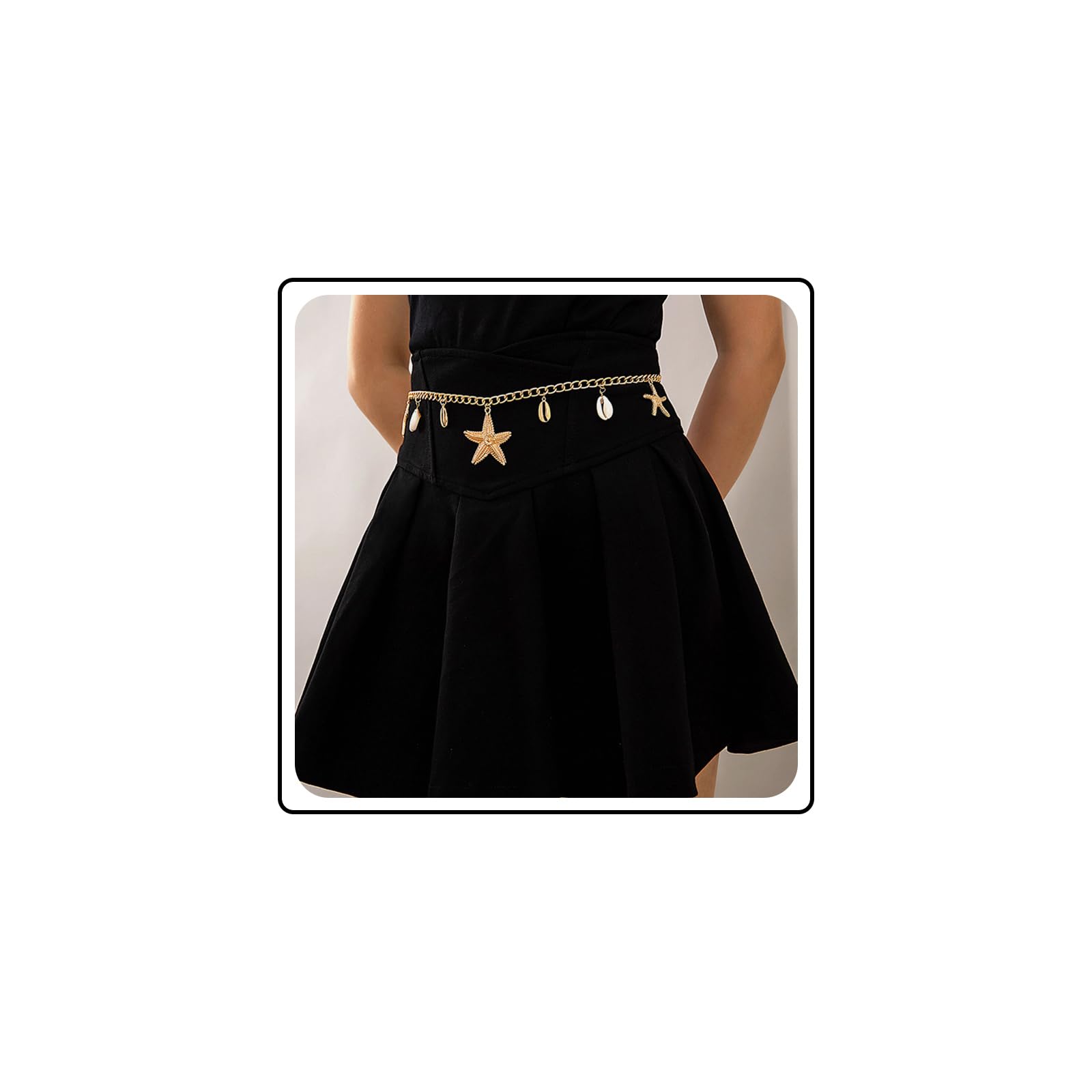 Chaîne De Corps Boho Étoile De Mer Et Coquillage – Bijou De Taille Océan Pour Femme – Ceinture Chaîne Bikini