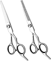 Xolaawa Professional Hair Cutting Scissors & Thinning Shears Kit - Premium Stainless Steel, Offset Handle for Salon, Barber, Home Use