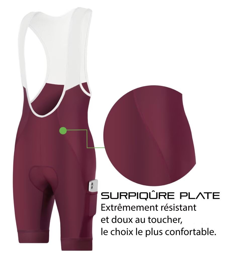 CEROTIPOLAR Ciclismo Bibs Uomo, Lunga Distanza Pad Bici Biking Bib Pantaloncini UPF50+