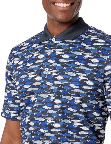 Image of Amazon Essentials Men's Regular Fit Golf Polo Shirt, Moisture-Wicking Quick Dry, Recycled Polyester, Short Sleeve