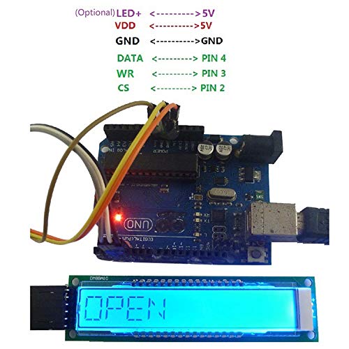 DECDEAL Módulo de 10 bits de 16 segmentos Tubo de segmento digital de 10 bits Módulo de tela LCD SPI