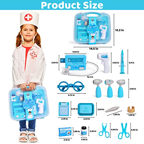 Fun Little Toys 18Pcs Doctor Kit For Kids Doctor Playset, Kids Doctor Toys With Realistic Medical Toy Toddler Pretend Play Doctor Set Educational Toys For Kids Medical Kit For Toddler Gifts #TOP5