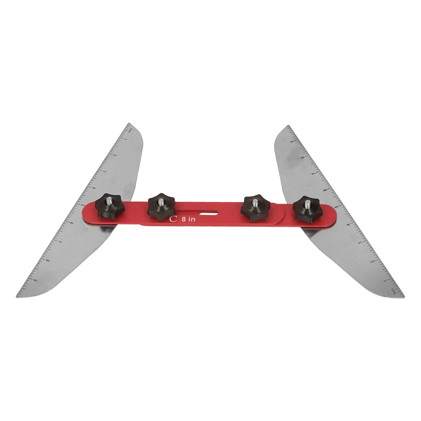 Herramienta de Plantilla de Calibre de Peldaños de Escalera, Plantilla de Trazado de Estante, Plantilla de Medición de Escalera de 11 a 60 Pulgadas, Herramienta de Medición de Escalera,(Rojo)