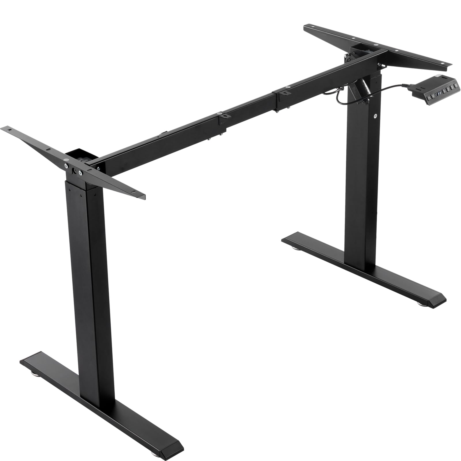 VEVOR Marco de Escritorio de Pie Altura Ajustable 70-117 cm Patas Eléctricas para Escritorio Longitud de 90-135 cm Base Ergonómica para Estación de Trabajo para Hogar, Oficina, Solo Marco, Negro